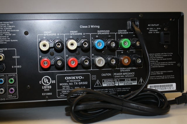 Onkyo TX-SR502 Surround Receiver 75 watts x 6 channels w Remote